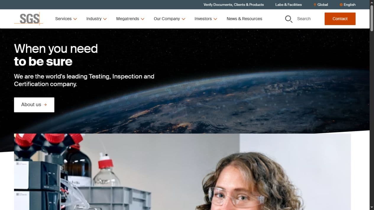SGS Brazil : plateforme corporate d'inspection et de certification, capture du produit en production
